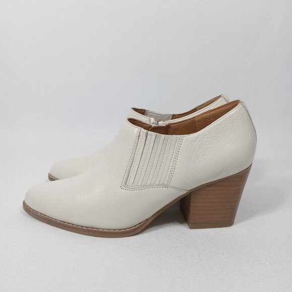 SARTO Womens White Leather Heeled Ankle Boots Size 6M - Picture 2 of 14